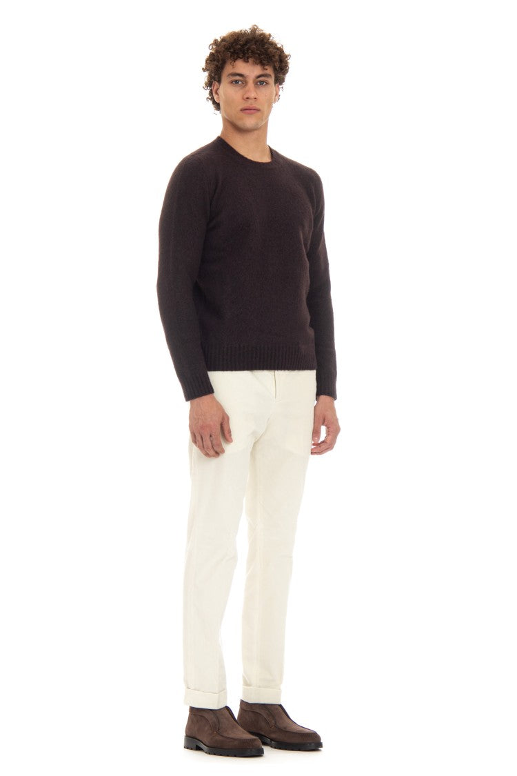 Drumohr Brushed Wool Garzata Crewneck Sweater