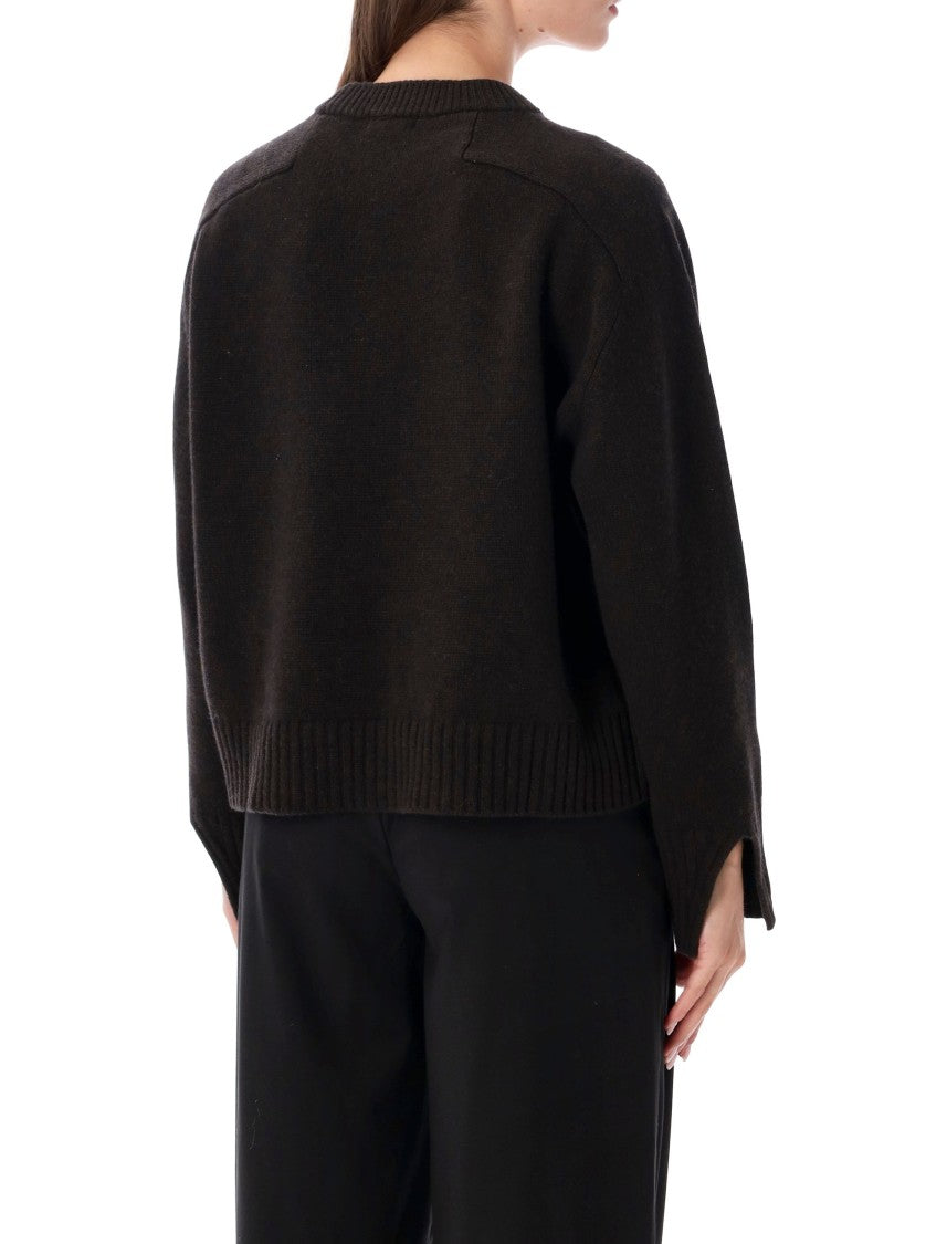Soeur Boxy Knit Crewneck Sweater With Ribbed Finishes