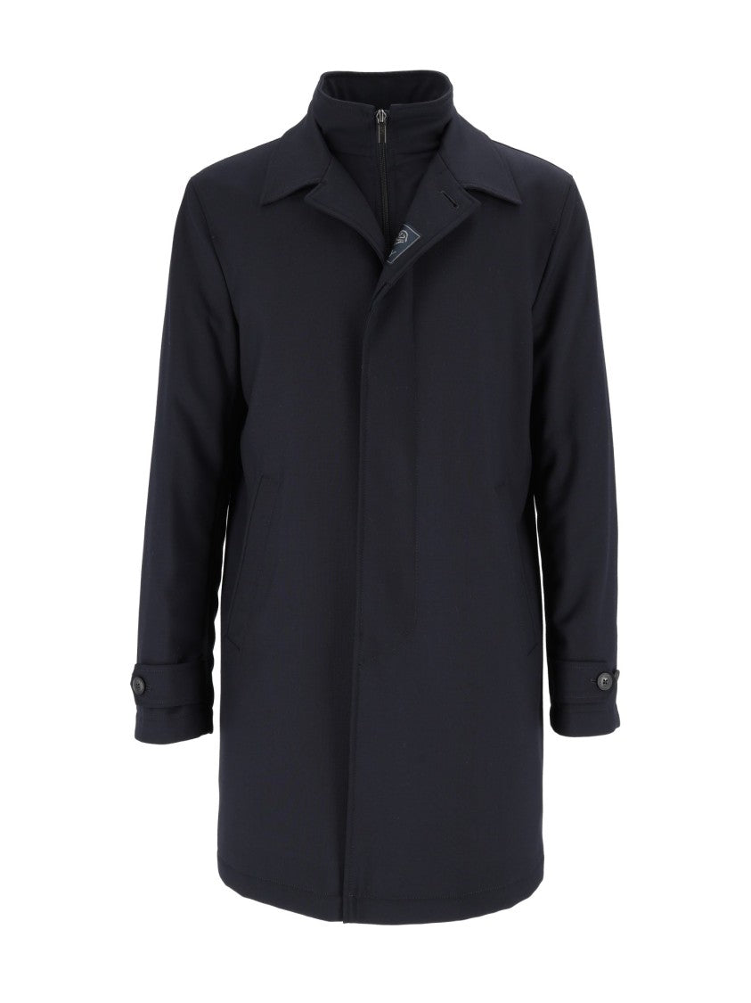 Fay Morning Black Minimalist Coat