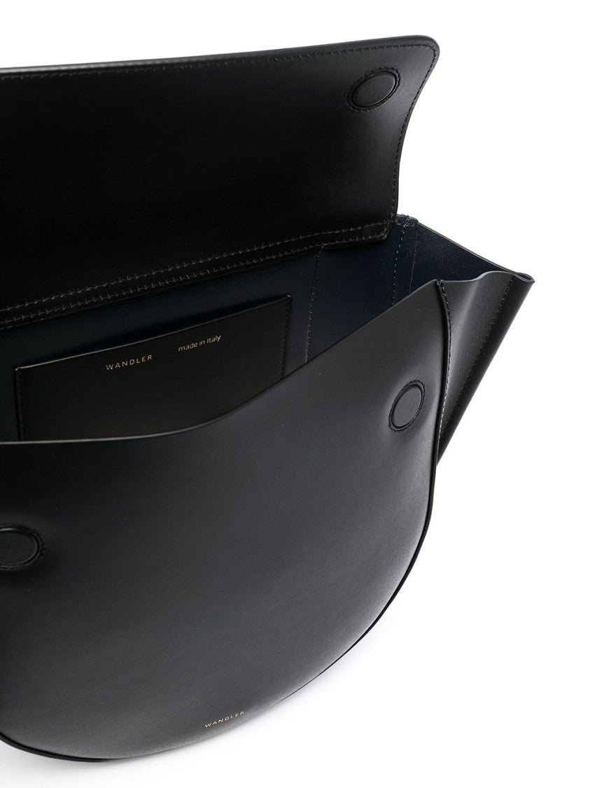 Wandler Semi-Circular Nero Handbag With Flap Closure