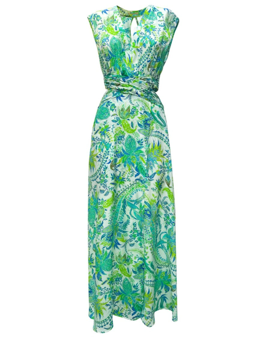 Hanami D'or Silk Crepe Dress With Embossed Crisscross