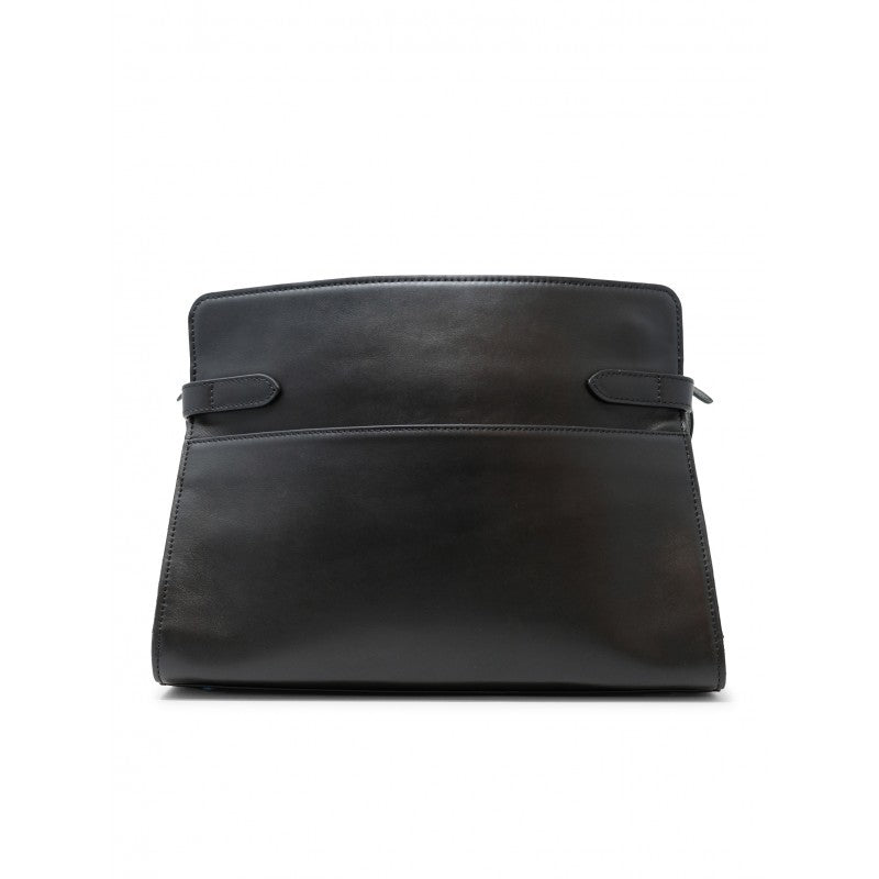 Le Tanneur Black Leather Large Shoulder Bag