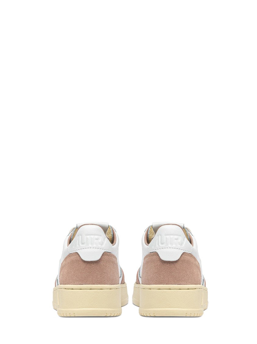 Autry Low-Top Sneakers With Rose Suede Accents