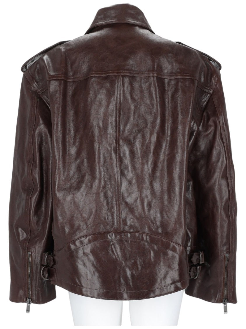Saint Laurent Smooth Calf Leather Biker Jacket