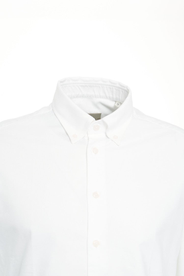 Bastoncino Cotton Long Sleeve Shirt With Button-Down Collar And Rounded Hem