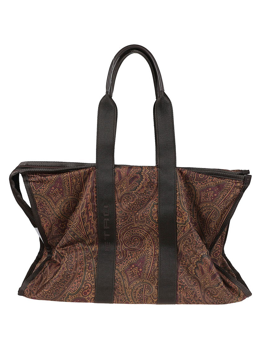 Etro Large Print Arnica Paisley Nylon Luggage