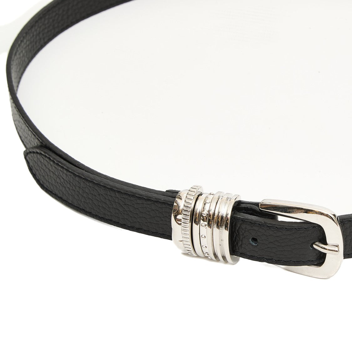 Orciani Textured Black Leather Belt