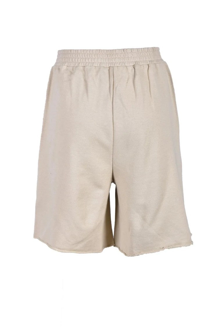 Douuod Beige Elastic Cotton Shorts