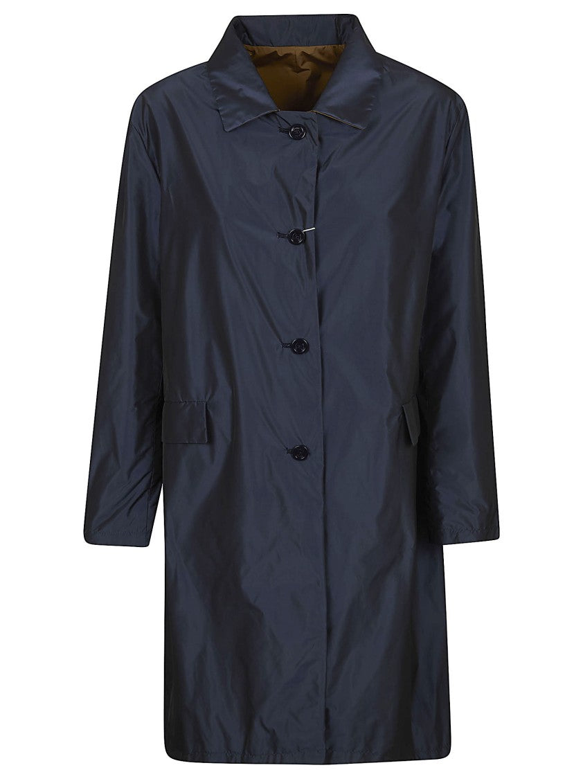 Herno Reversible Blue Polyester Jacket With Design