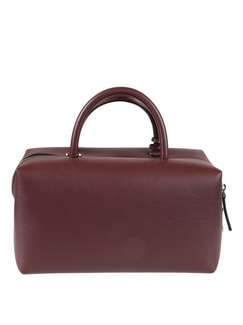Max Mara Structured Burgundy Handbag With Smooth Leather Finish