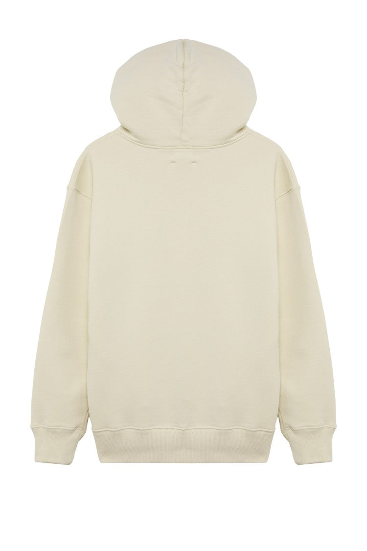Autry Minimalist Cotton Hoodie With Drawstring And Tonal Embroidery