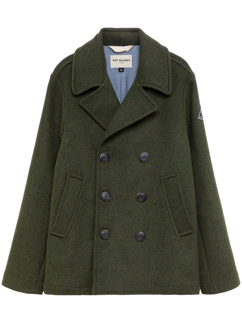 Roy Roger's Double-Breasted Melton Wool Peacoat