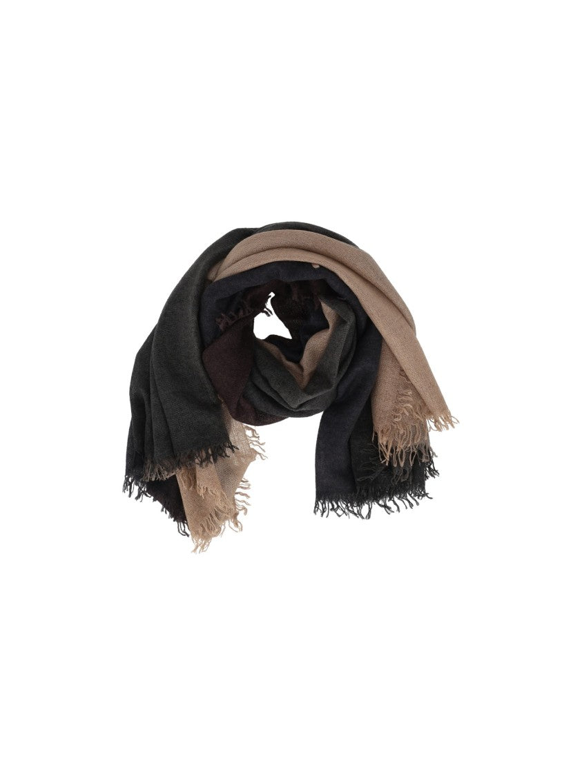 Faliero Sarti Rectangular Gradient Scarf With Fringed Edges And Soft Texture