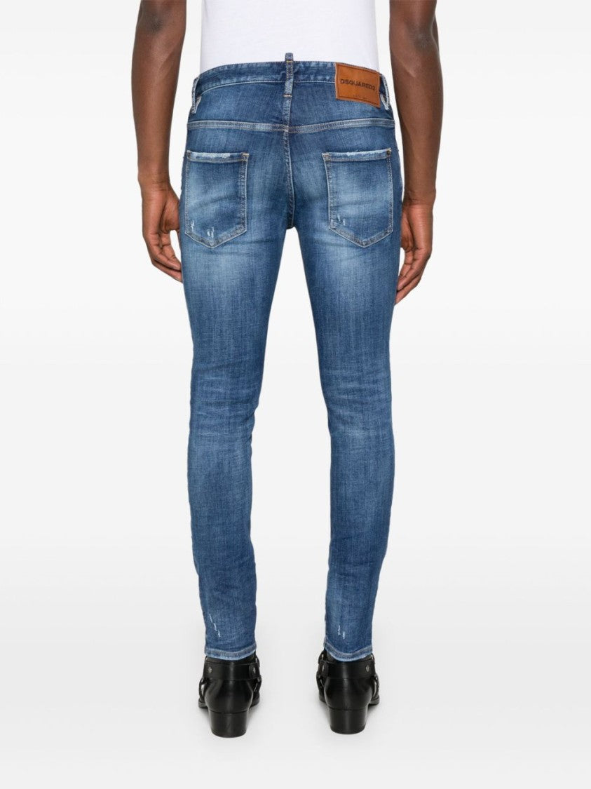 Dsquared2 Slim-Fit Distressed Blue Denim Jeans