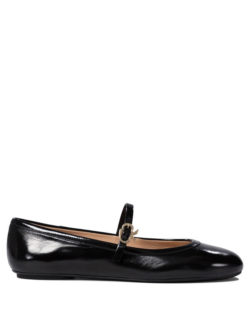 Gianvito Rossi Black Leather Ballerinas