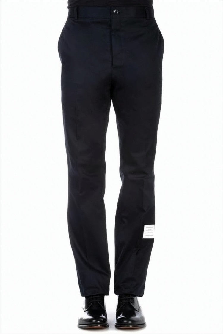 Thom Browne Tailored Straight Pants With Classic Waistband And Subtle Logo Detail