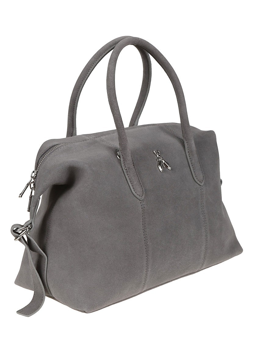 Patrizia Pepe Grey Structured Calf Leather Tote Bag