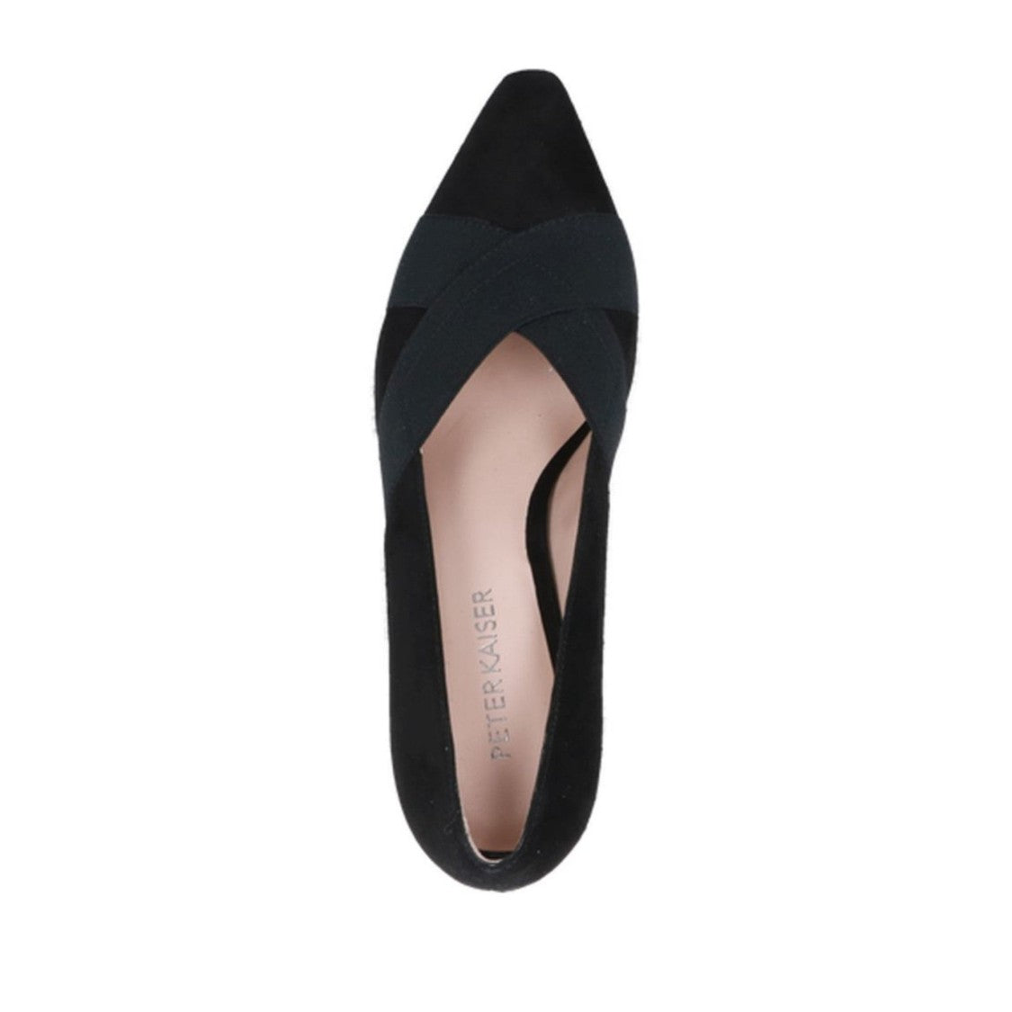 Peter Kaiser Black Pointed Toe Subtle Strap Detail Leather Dress Pumps