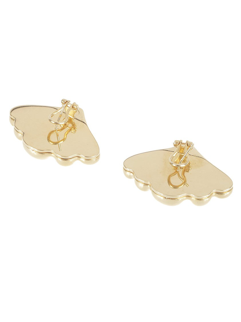 Chloé Shell-Shaped Gold-Tone Brass Earrings With Mirror Mechanism