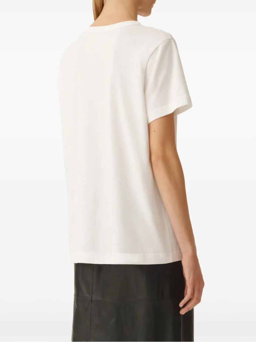 Fabiana Filippi Short-Sleeved Jersey Top With Subtle Embellishments