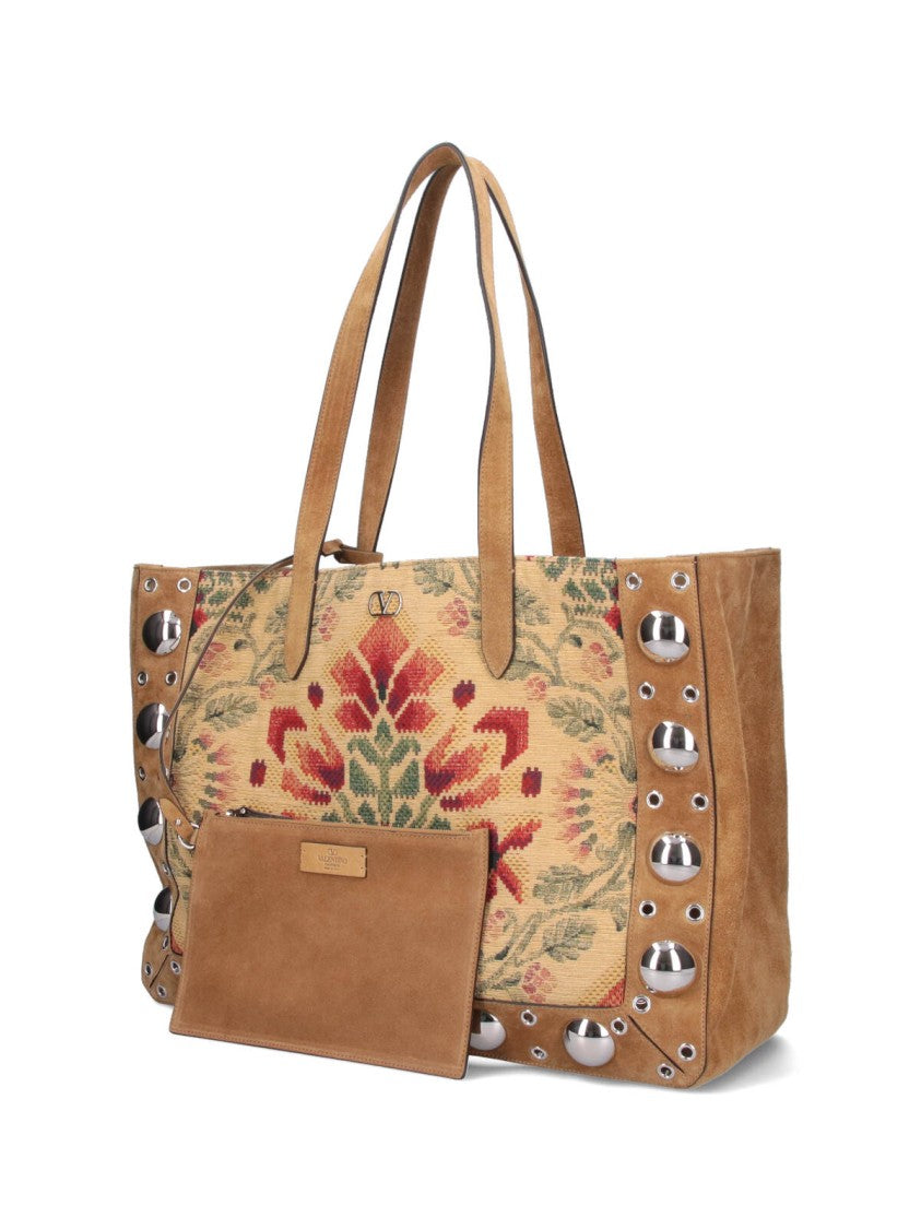 Valentino Garavani "Nellcôte" Large Tote Bag – Brown