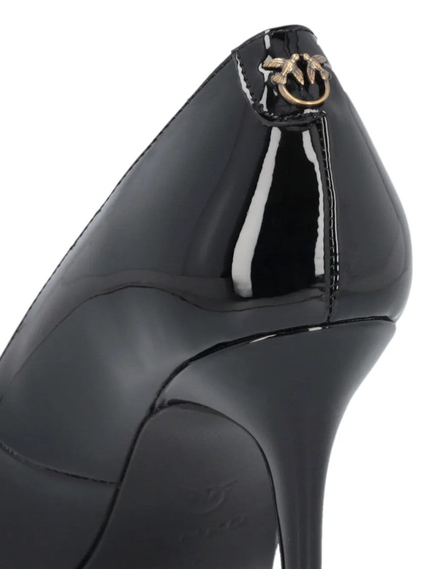 Pinko Black Juliette Glossy Stiletto Pointed-Toe Pumps