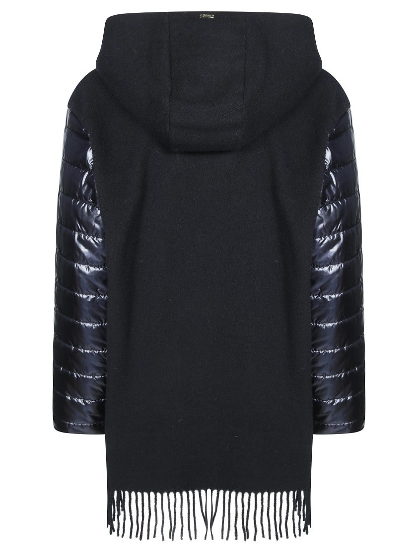 Herno Quilted Sleeve Fringe-Hem Jacket