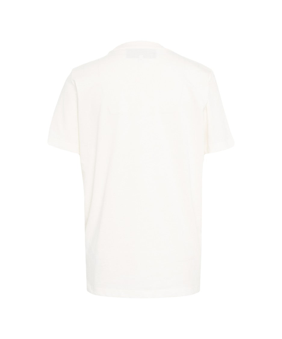 Elisabetta Franchi White T-Shirt With Discreet Front Print