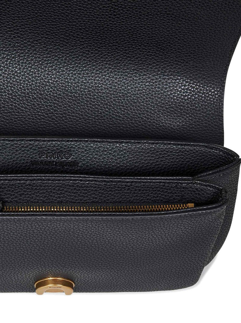 Pinko Mini Grained Leather Shoulder Bag