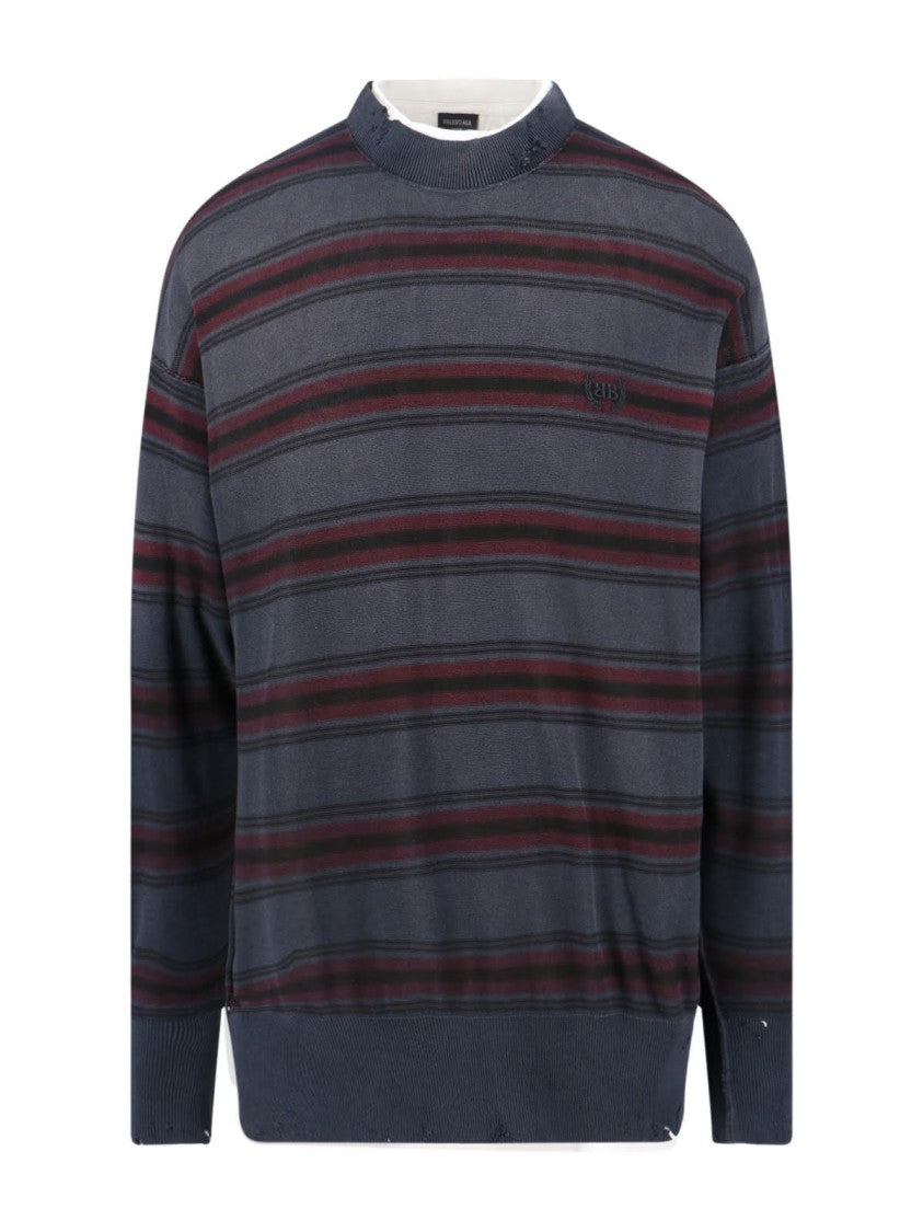 Balenciaga Multicolor Striped Layered Knit Top