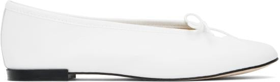 Marine Serre Calf Leather Flat Shoes With Bow Detail