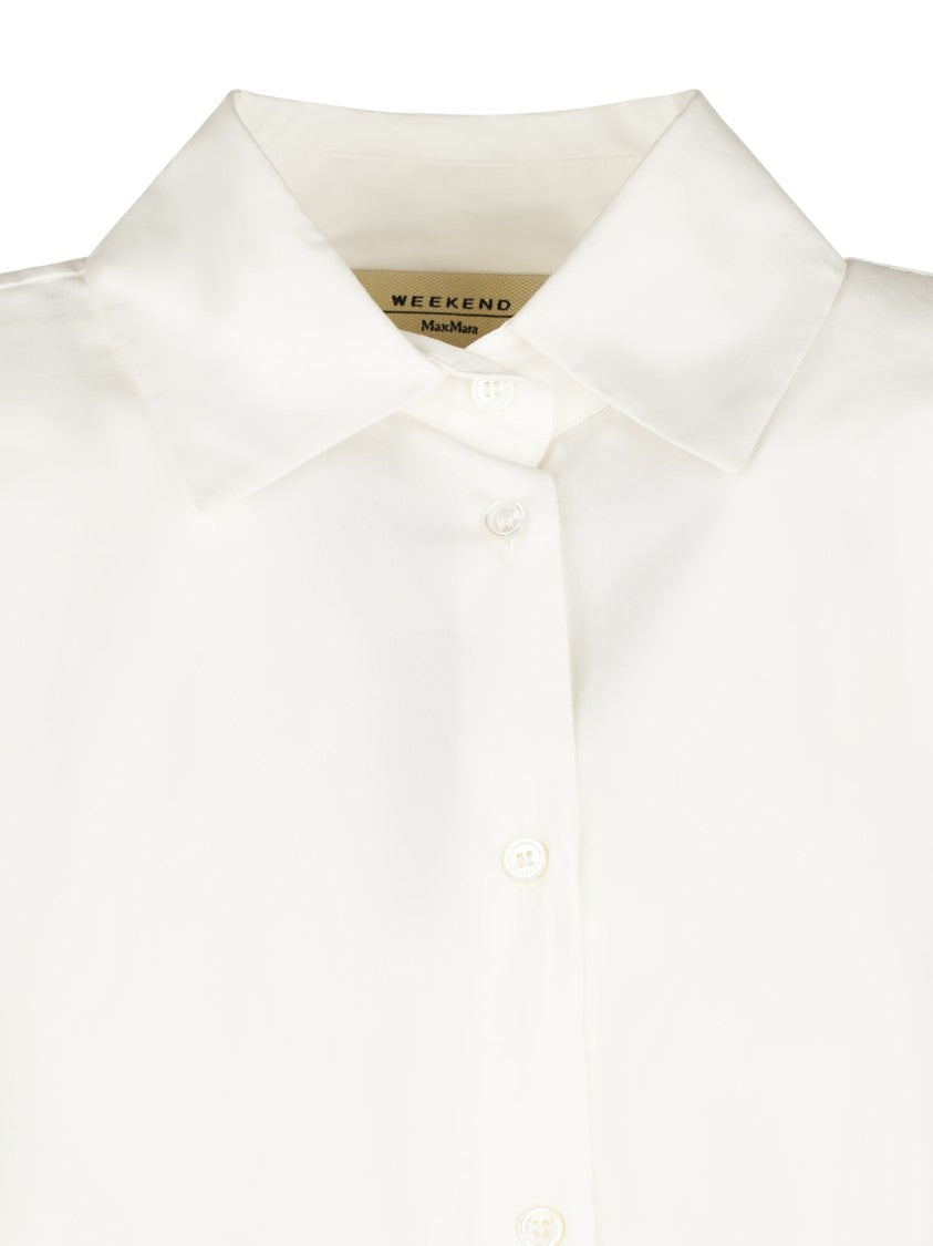 Max Mara Boxy Silhouetted White Shirt With Classic Collar