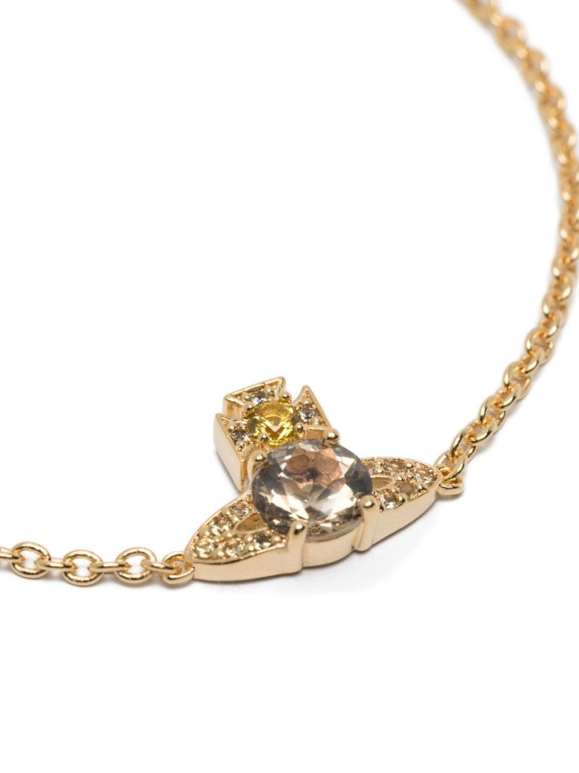 Vivienne Westwood Gold-Tone Orb Pendant Crystal Link Bracelet