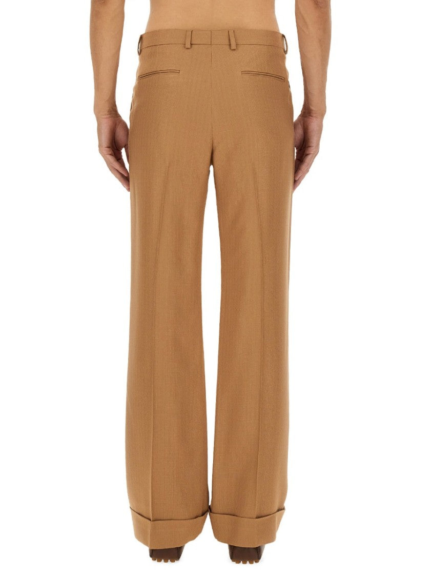 Valentino Tailored Gabardine Pants With Sharp Lapels