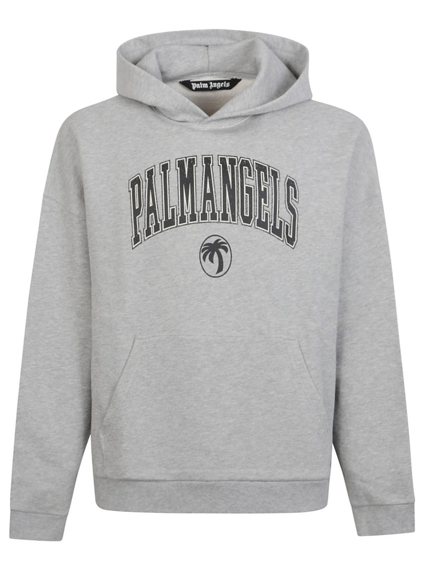 Palm Angels Grey Relaxed-Fit Hoodie