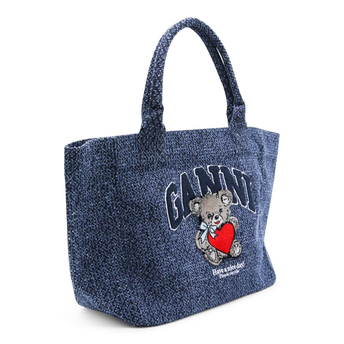 Ganni Black Leather Top Handle Handbag