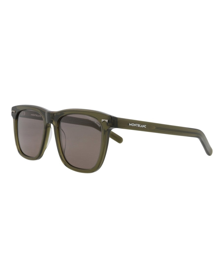 Montblanc Square-Frame Acetate Sunglasses With Saddle Nose Bridge