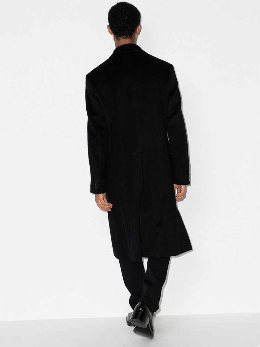 Our Legacy Black Double-Breasted Structured Wide Lapels Coat