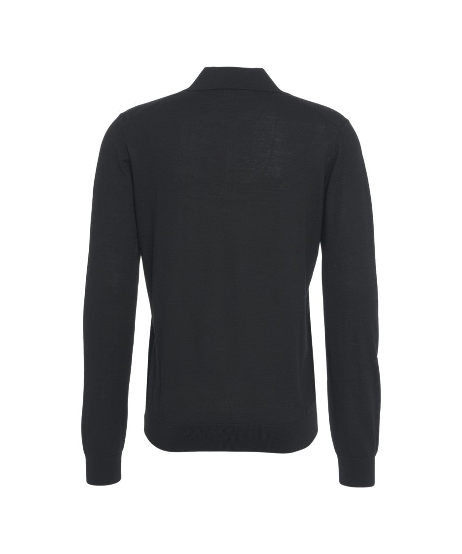 Paolo Pecora Fine Knit Pullover With Classic Polo Collar