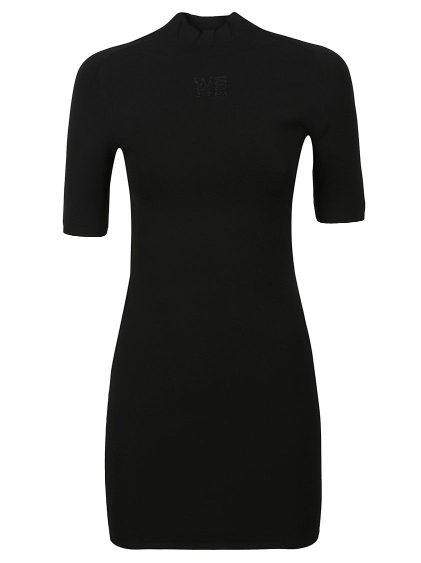 T By Alexander Wang Printed High Density Polyamide Mini Dress