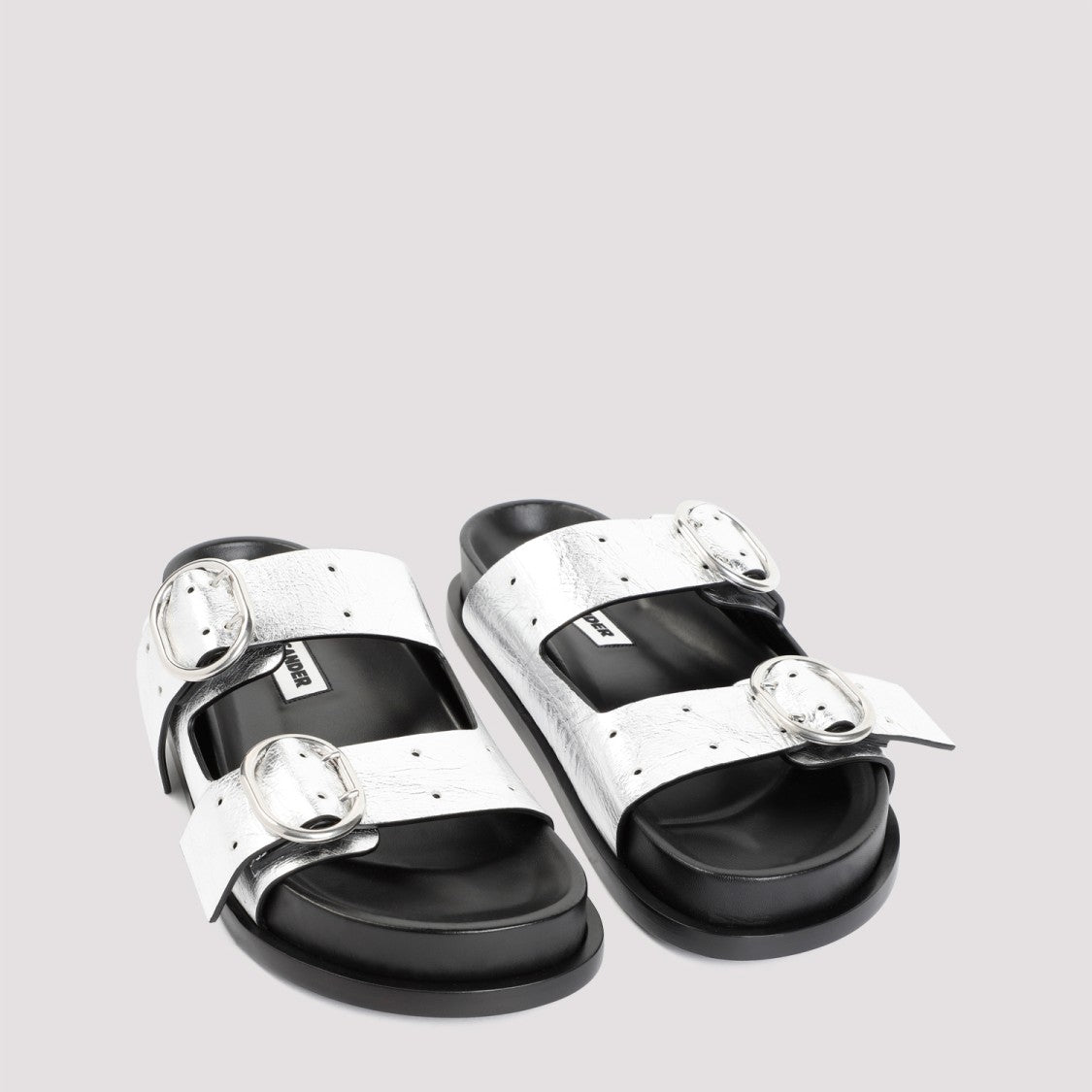 Jil Sander Silver Moon Leather Sandals