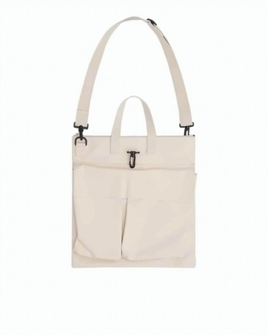 Comme Des Garçons Rectangular Cotton Tote Bag With Dual Front Pockets