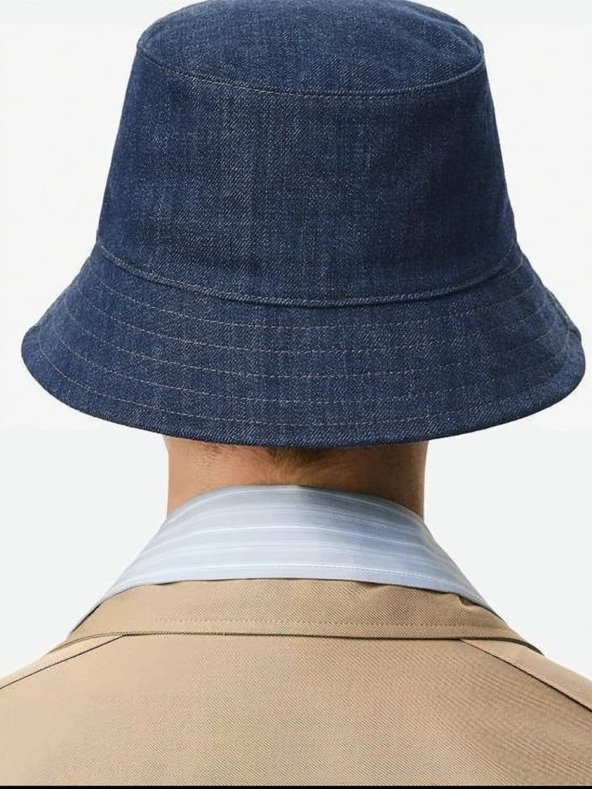 Ami Paris Denim Bucket Hat With Subtle Brand Patch