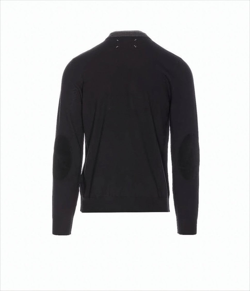 Maison Margiela Two-Tone Wool Sweater With Ribbed Details
