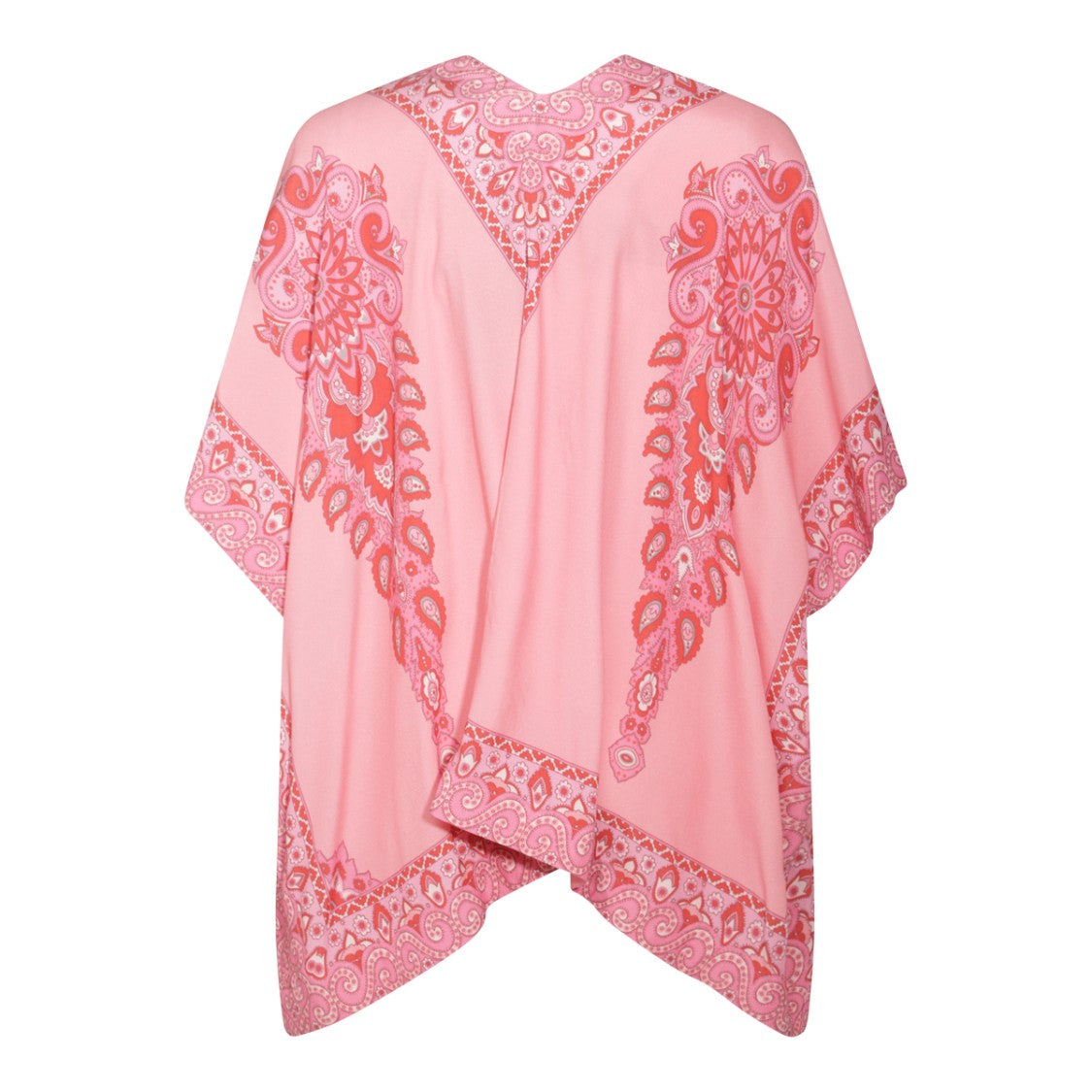 Etro Paisley-Print Silk Top With Flared Sleeves And Open Front