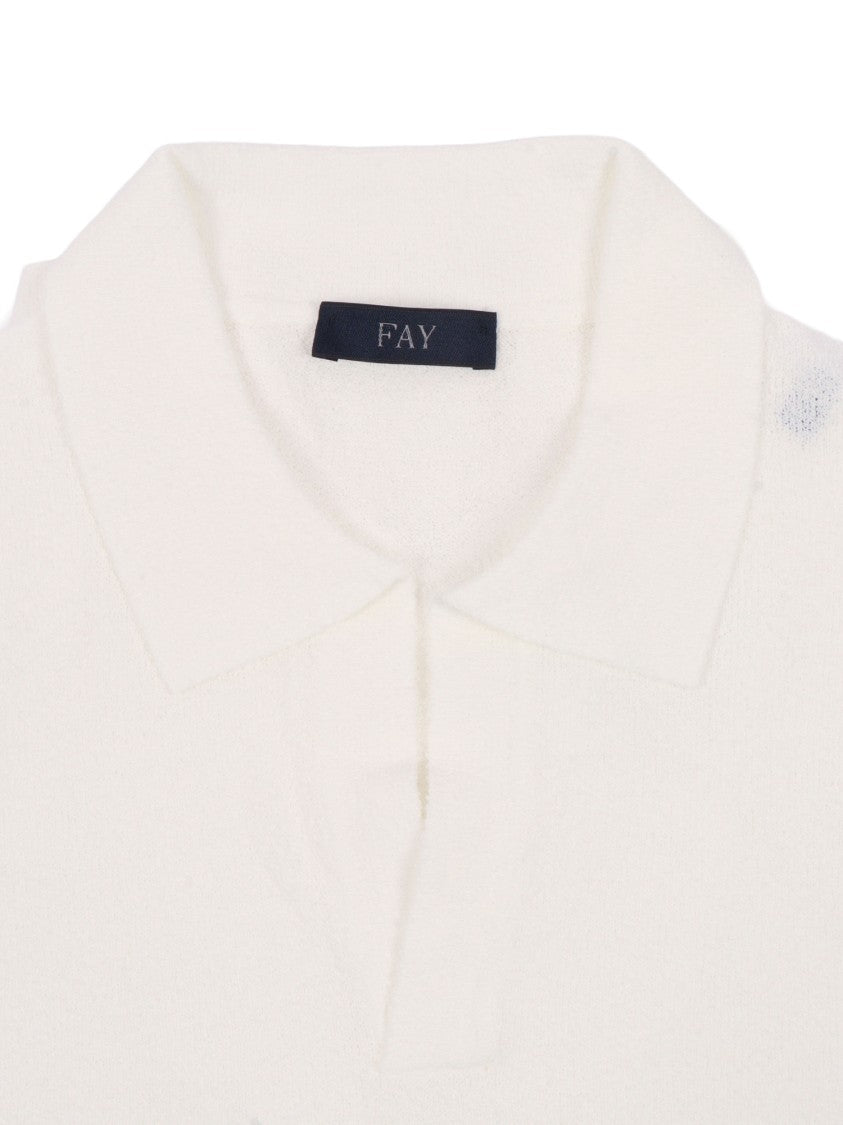 Fay White Pimpy Maglia Spugna Polo Shirt