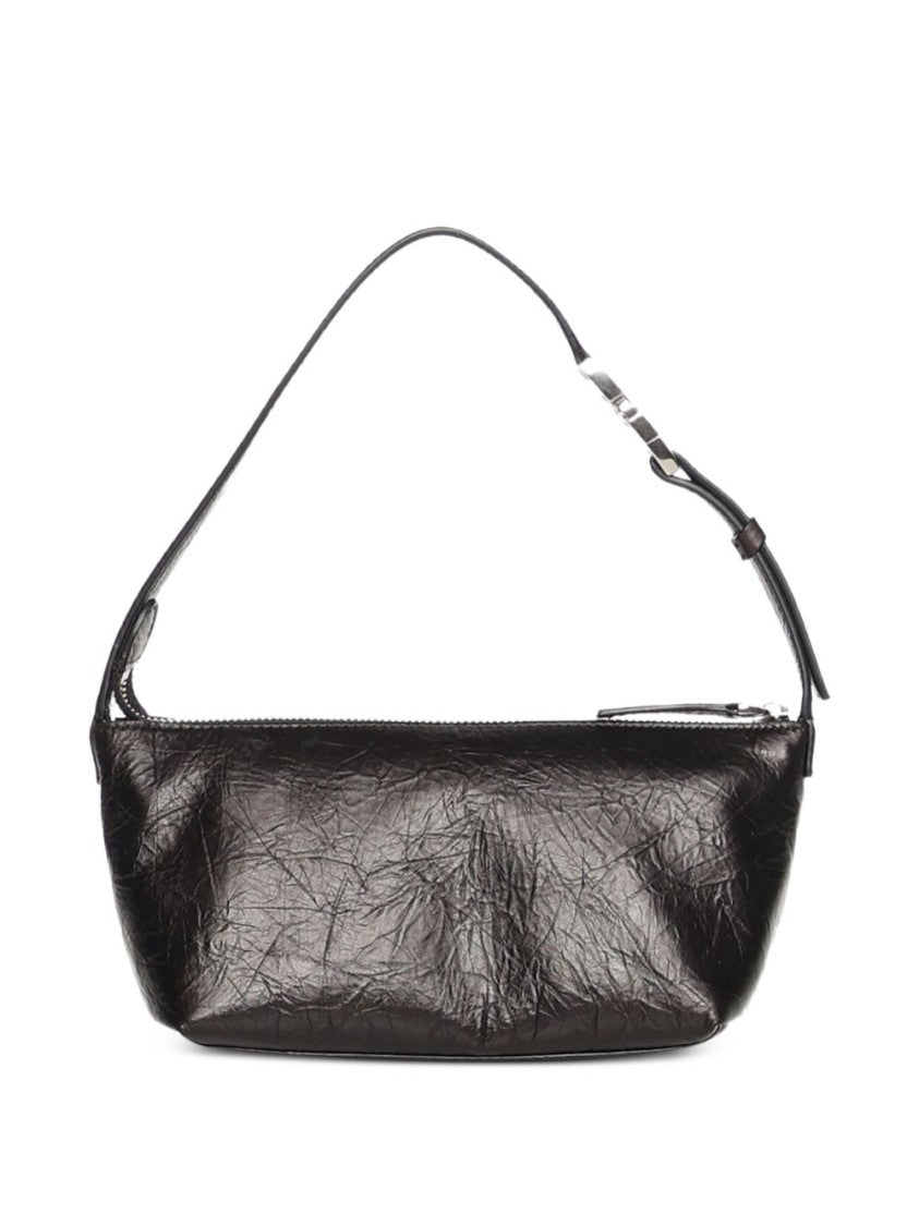 Fendi Textured Leather Metallic Buckle Handbag
