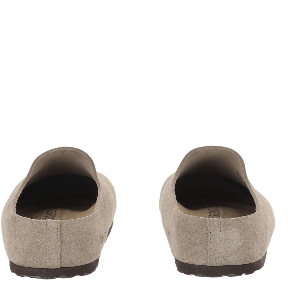 Birkenstock Taupe Suede Wrapped Mules With Cork Insole And Eva Outsole