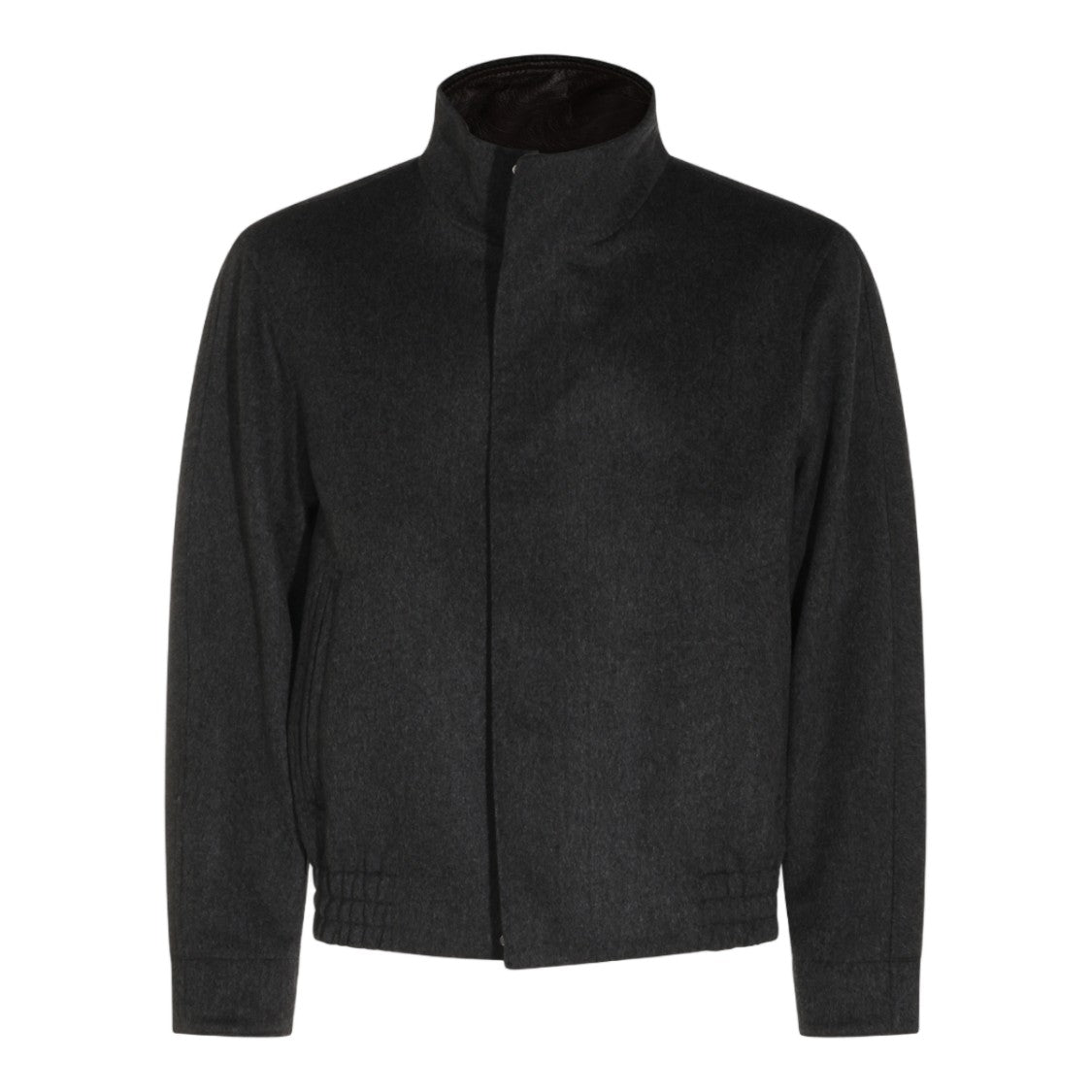 Lardini Minimalist High Collar Jacket With Concealed Closure