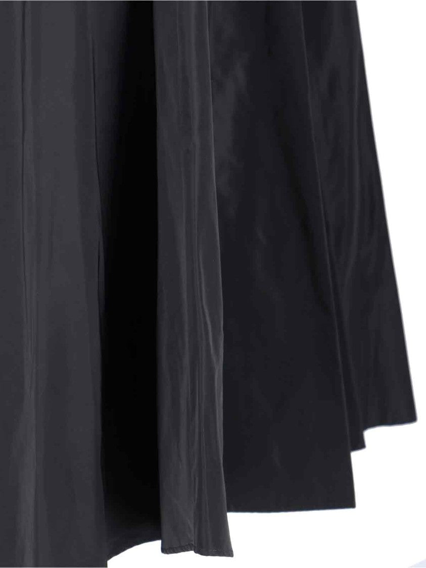 Aspesi Black Elastic Waistband Midi Skirt